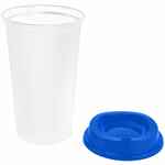 Стакан с крышкой COLOR CAP WHITE, белый с синим