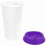 Стакан с крышкой COLOR CAP WHITE, белый с фиолетовым