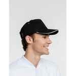 Бейсболка CLASSIC, черная с белым кантом