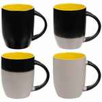 Кружка-хамелеон MELTY с ложкой, черная с желтым