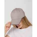 Бейсболка CANOPY, серая с черным кантом