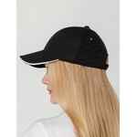 Бейсболка CANOPY, черная с белым кантом