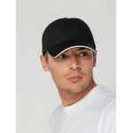 Бейсболка CANOPY, черная с белым кантом