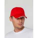Бейсболка CANOPY, красная с белым кантом