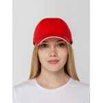Бейсболка CANOPY, красная с белым кантом