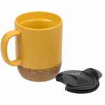 Кружка с пробковой подставкой CORKY WALK, желтая