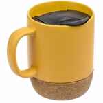 Кружка с пробковой подставкой CORKY WALK, желтая