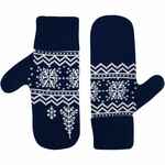 Варежки ELNIK, синие с молочно-белым, размер L/XL