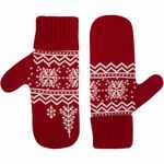 Варежки ELNIK, красные с молочно-белым, размер S/M