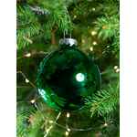Елочный шар FINERY GLOSS, 10 см, глянцевый зеленый