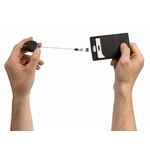 Ретрактор ATTACH NEW с ушком под ленту, черный