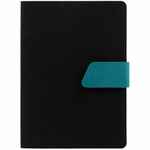 Ежедневник BOOM, недатированный, черный с бирюзовым