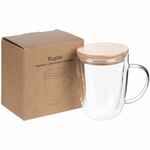 Кружка с двойными стенками KUPLA с бамбуковой крышкой