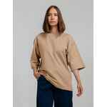 Футболка оверсайз унисекс KOSMOS 2.0, бежевая, размер XS/S