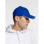 Бейсболка SPIKER, ярко-синяя с белым
