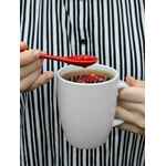 Кружка с ложкой CHEER UP, белая с белой