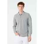 Рубашка поло мужская с длинным рукавом STAR 170, черная, размер S