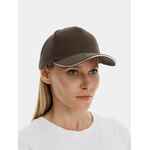 Бейсболка LONG BEACH, коричневая с бежевым