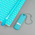 Флешка MEMO, 8 Гб, бирюзовая