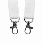 Лента для бейджа с 2 карабинами CARABINE DUO, белая