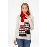 Шарф HAPPY VIEW, красный с зеленым