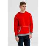 Толстовка REVERS, серая с красным, размер XS