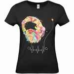 Футболка женская FEEL THE BEAT, черная, размер S