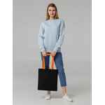 Холщовая сумка BRIGHTONE, черная с зелеными ручками