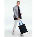 Холщовая сумка BRIGHTONE, черная с ярко-синими ручками