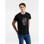 Футболка «Нежен», черный меланж, размер S