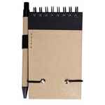 Блокнот на кольцах ECO NOTE с ручкой, черный