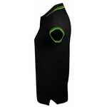 Рубашка поло женская PASADENA WOMEN 200 с контрастной отделкой, черный/зеленый, размер S