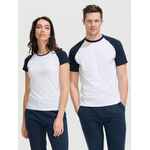 Футболка мужская двухцветная FUNKY 150, белая с ярко-синим, размер L