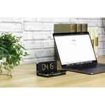 Часы настольные с беспроводным зарядным устройством PITSTOP, черные