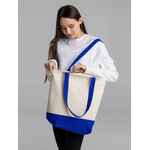 Сумка для покупок на молнии SHOPAHOLIC ZIP, неокрашенная с синим