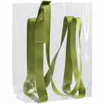 Шопер CLEAR FEST, прозрачный с зелеными ручками