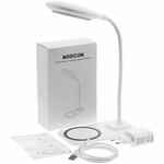 Настольная лампа с беспроводной зарядкой MODICUM, белая