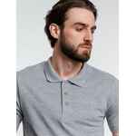 Рубашка поло мужская ADAM, серый меланж, размер S