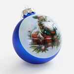 Елочный шар FINERY MATT, 10 см, матовый синий