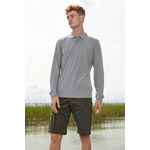 Рубашка поло унисекс с длинным рукавом PLANET LSL, серый меланж, размер S