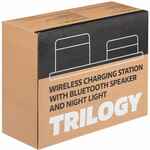 Станция беспроводной зарядки с колонкой и ночником TRILOGY, белая