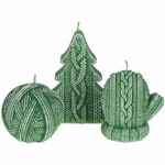 Свеча KNITEAM, варежка, зеленая