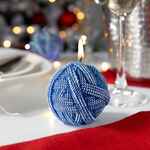 Свеча KNITEAM, клубок, синий