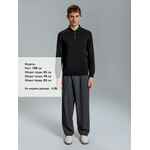 Рубашка поло мужская с длинным рукавом TERRAZZO, черная, размер S/M