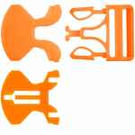 Застежка-пряжка односторонняя TRIDEN, оранжевый неон