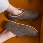 Домашние валенки CANT, серо-коричневые (натуральные), размер 35