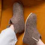 Домашние валенки WILD, серо-коричневые (натуральные), размер 35