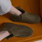 Домашние валенки WILD, зеленые (олива), размер 35