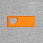 Лейбл из ПВХ с вырубкой «Сердце», оранжевый неон