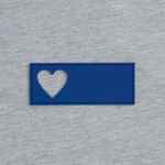 Лейбл из ПВХ с вырубкой «Сердце», синий
